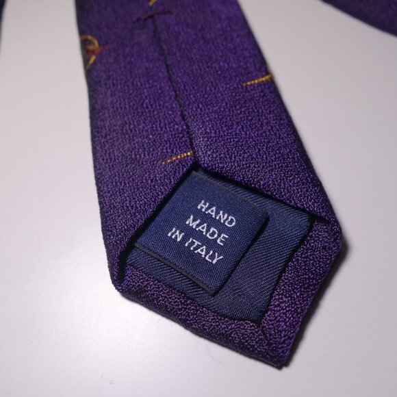 Vintage Ralph Lauren 100% Silk Embroidered Pheasant Tie Hand Made In Italy - Picture 6 of 7